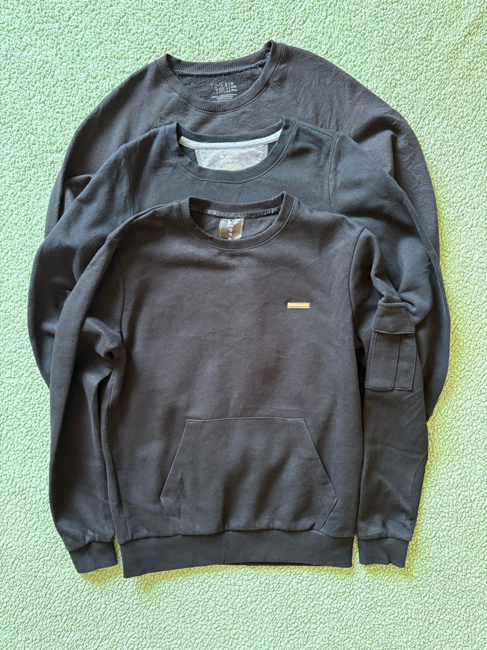Black Crewneck Sweatshirt Bundle - Set of 3 Size S/M Unisex
